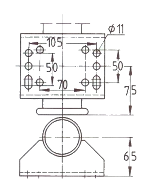 Kolečko opěrné automat. WW VK 60-BH-200 VBB 250 kg – nákres