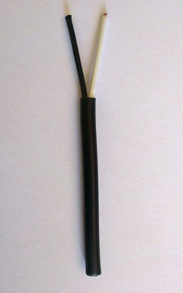 Kabel 2×0,75 bílá-černá ( dvojlinka )