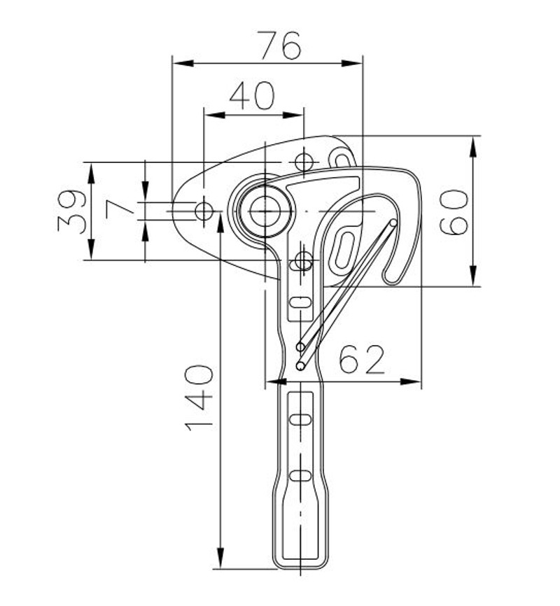 Závěr bočnic WV 10-P – kerhák s plotýnkou Pravý, nákres